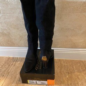 Donald J Pliner Black Suede Boots Size 8